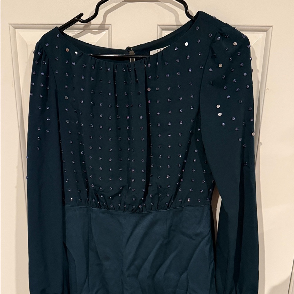 LK Bennett Dark blue Long Sleeve Dress with Studded Accents - Picture 6 of 11